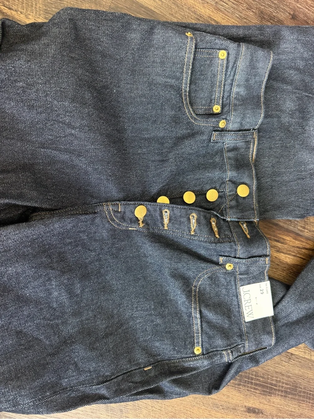 J. Crew Dark Blue Denim Flare Jeans - Picture 2 of 6
